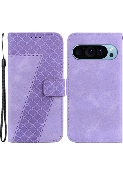 Google Pixel 9 Pro Deri Cüzdan Standı Anti-Şok Kapak (Yurt Dışından)
