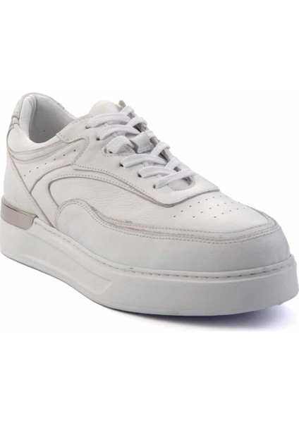 Beyaz Hakiki Deri Erkek Sneaker E01310112903