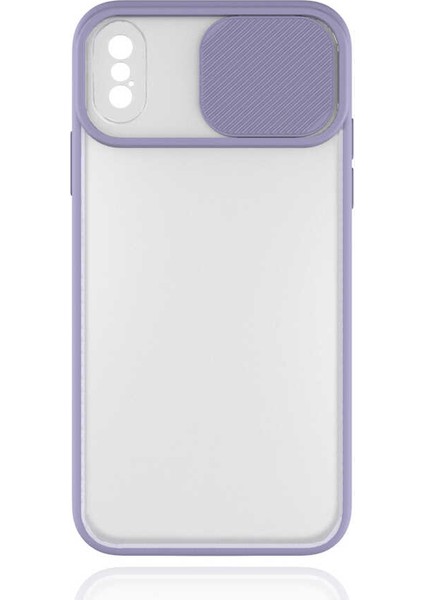 iPhone Xs 6.5 Uyumlu Zore Lensi Kapak-Lila