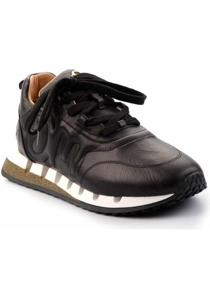 Siyah Hakiki Deri Kadın Sneaker K01480046303