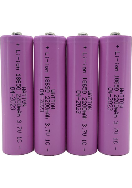 18650 2200 mah 4'lü Şarjlı Fener Pili Li-Ion 3.7V 1c