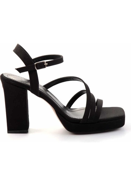 Mat Siyah Saten Kadın Klasik Topuklu Ayakkabı K05215161538