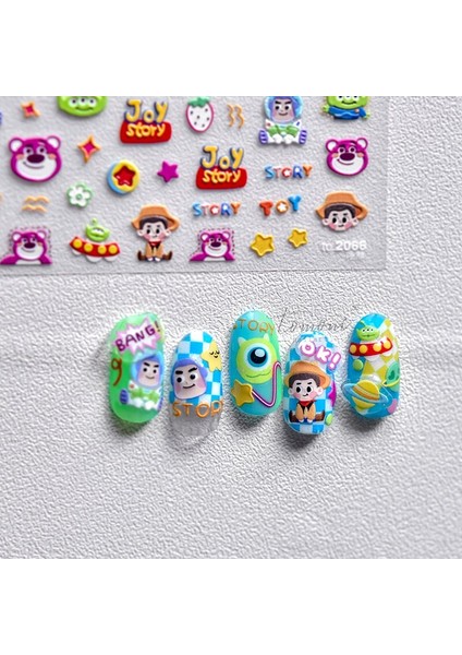 3D Kabartma Karikatür Rol Sevimli Hayvan Uzaylı Çocuk Tarzı Desen Kendinden Yapışkanlı Çıkartma Tasarım Nail Art Çıkartmalar Dekorasyon (Yurt Dışından)