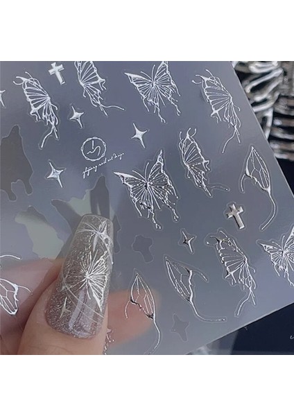 1 Adet Altın Gümüş Kelebek Tırnak Çıkartmalar Dıy Bronzlaştırıcı Lazer Yıldız Kalp Ay Güneş Yapışkanlı Çıkartmalar Tırnak Sanat Aksesuarları Dekorasyon (Yurt Dışından)