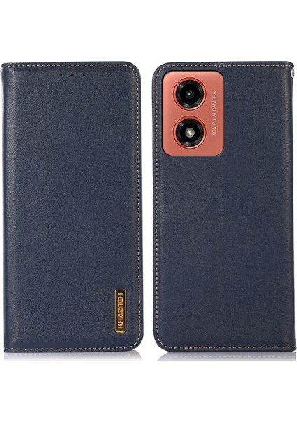 Motorola Moto G04 4g / G24 4g Hakiki Inek Deri Cüzdan Kapağı (Yurt Dışından)