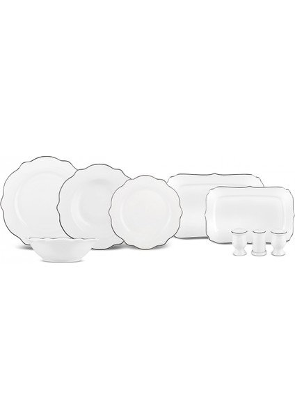 Prosper New Bone 53 Parça 12 Kişilik Yemek Takımı Platin