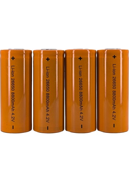 26650 Şarjlı Pil 8800 mah 4.2V Li-Ion Pil 4'lü