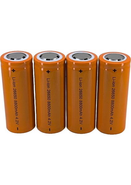 26650 Şarjlı Pil 8800 mah 4.2V Li-Ion Pil 4'lü