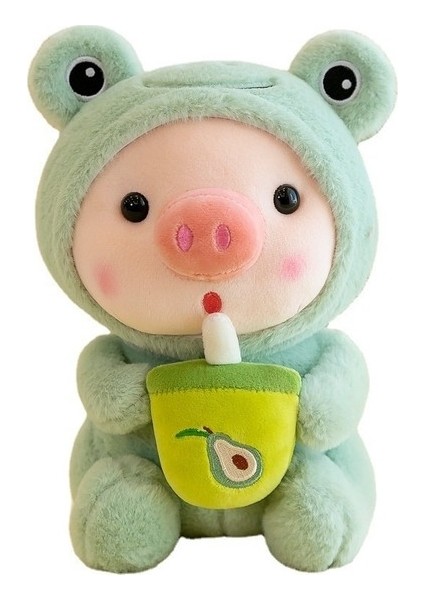 Sevimli Dönüşüm Süt Çay Domuzu Bebek Piggy Peluş Oyuncak Yastık Kız Küçük Bebek Sekiz Inç Bebek (Yurt Dışından)