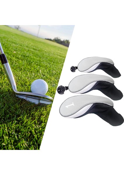 3'lü Golf Kılıfı No. 3 4 5 6 7 x Oversize Golf Gri (Yurt Dışından)