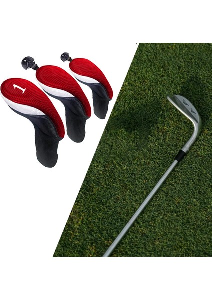 3'lü Golf Kılıfı No. 3 4 5 6 7 x Oversize Golf Kırmızı (Yurt Dışından)