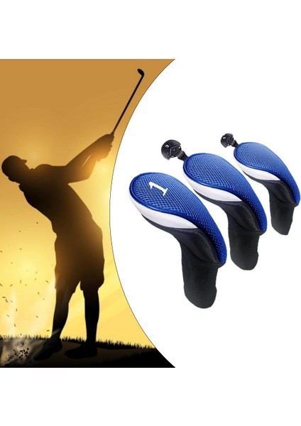 3'lü Golf Kılıfı No. 3 4 5 6 7 x Oversize Golf Mavi (Yurt Dışından)