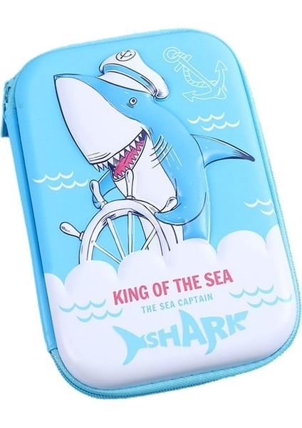 Xcj Büyük Kapasiteli Ilkokul Öğrencisi Kalem Kutusu Yeni Mavi Köpekbalığı (Yurt Dışından)