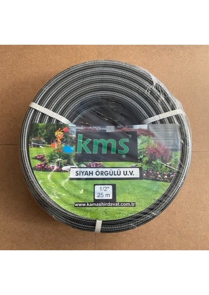 Kmş Özel Uv Dayanıklı 1/2 Bahçe Hortumu Silikonlu Örgülü Hortum 25 mt