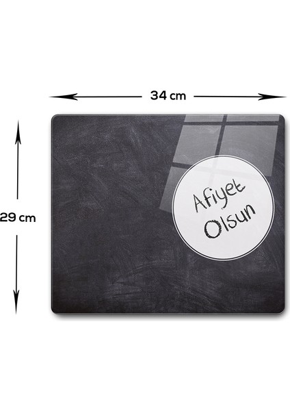 Afiyet Olsun | Karatahta Görünümlü | Cam Kesme Tablası | 29 cm x 34 cm modelleri