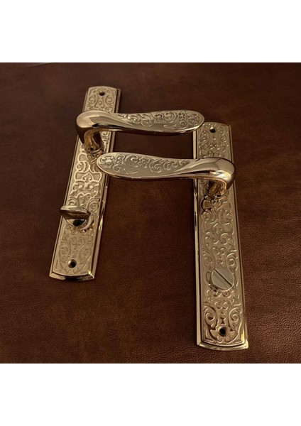 Özen Handles Imza Titanyum ZK19 Zamak Aynalı Wc Banyo Kapı Kolu Sol Basar 1 Takım