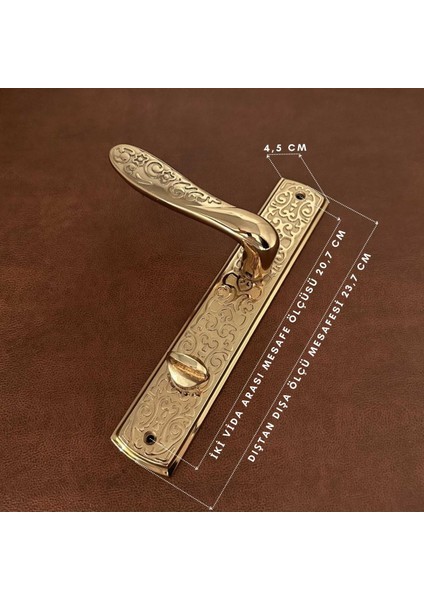 Özen Handles Imza Titanyum ZK19 Zamak Aynalı Wc Banyo Kapı Kolu Sol Basar 1 Takım