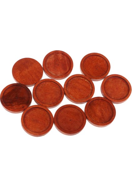 10 Ahşap Kolye Kolye Cabochon Ik Tepsi Kırmızı -25 mm (Yurt Dışından)