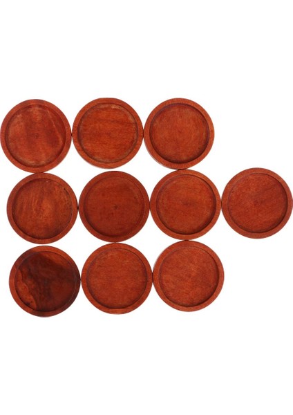 10 Ahşap Kolye Kolye Cabochon Ik Tepsi Kırmızı -25 mm (Yurt Dışından)