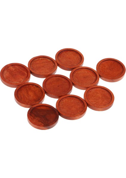 10 Ahşap Kolye Kolye Cabochon Ik Tepsi Kırmızı -25 mm (Yurt Dışından)