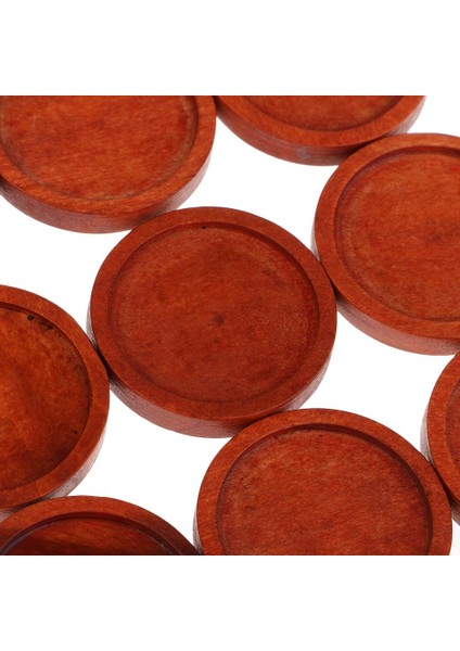 10 Ahşap Kolye Kolye Cabochon Ik Tepsi Kırmızı -25 mm (Yurt Dışından)