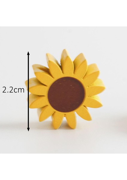 30 Çiçek Ahşap Için 2.2cm Sarı (Yurt Dışından)