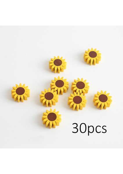 30 Çiçek Ahşap Için 2.2cm Sarı (Yurt Dışından)
