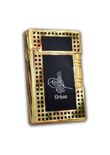 Kişiye Özel Isimli Metal Çakmak Osmanlı Tuğrası Tasarım Gazlı Çakmak