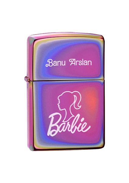 Kişiye Özel Isimli Benzinli Zippo Çakmak Pembe Barbie Tasarım fiyatları