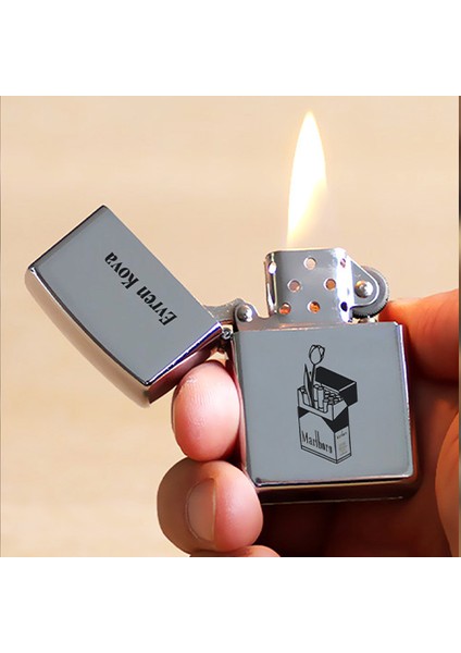 Kişiye Özel Isimli Benzinli Zippo Çakmak Gri fiyatları