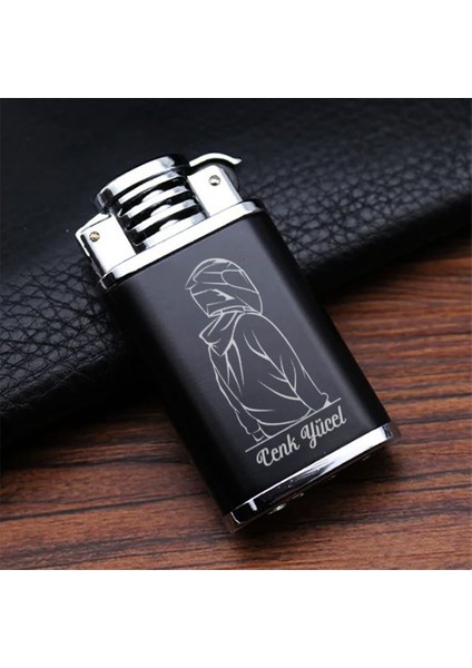 Kişiye Özel Isimli Siyah Tasarım Metal Çakmak Motor Temalı modelleri