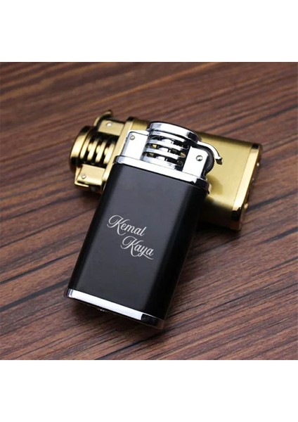 Kişiye Özel Isimli Siyah Tasarım Metal Çakmak fiyatları