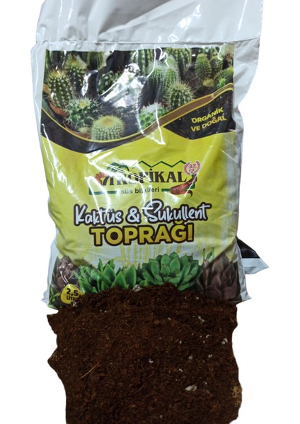 Kaktüs & Sukullent Toprağı 2.5 Litre + Besini 225 Ml.