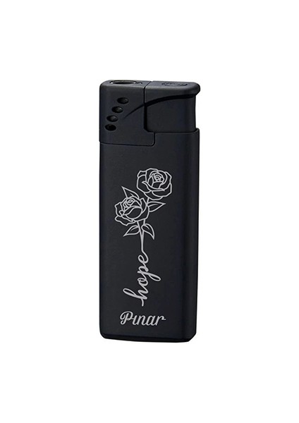 Kişiye Özel Isimli Gazlı Rüzgara Dayanıklı Çakmak Çiçek Hope Tasarımlı modelleri