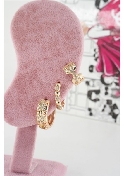 Kadın Vip Seri Anti Alerjenik 3'lü Küpe YSX004 fiyatları