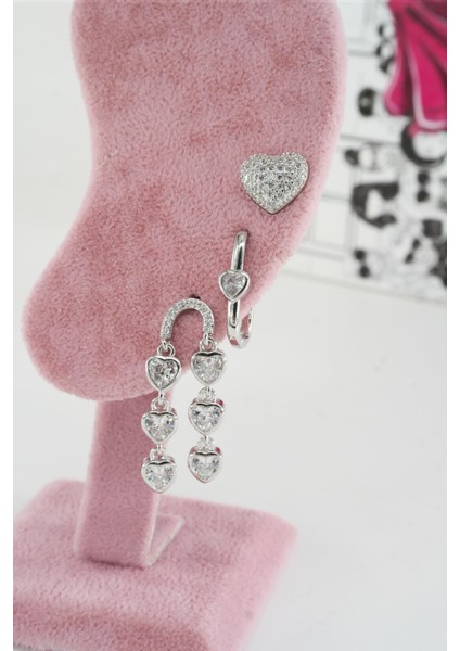 Kadın Vip Seri Anti Alerjenik 3'lü Küpe YSX005 fiyatları