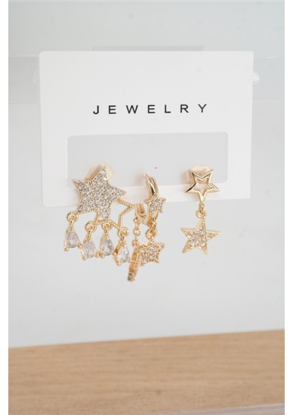 Kadın Vip Seri Anti Alerjenik 3'lü Küpe YSX0010