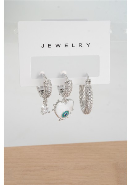 Kadın Vip Seri Anti Alerjenik 3'lü Küpe YSX0012