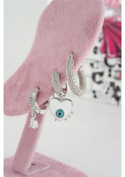 Kadın Vip Seri Anti Alerjenik 3'lü Küpe YSX0012 fiyatları