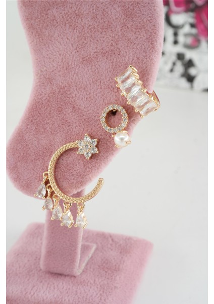 Kadın Vip Seri Anti Alerjenik 3'lü Küpe YSX0021 fiyatları