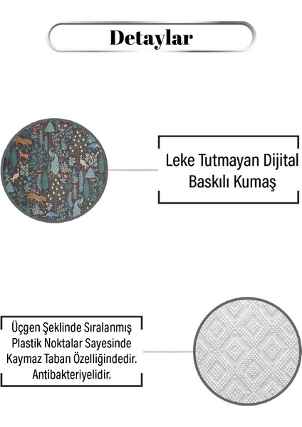 Koyu Tonlu Doğa Desen Dijital Baskılı Zenit Kilim