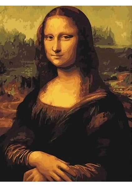 Mona Lisa Sayılarla Boyama Seti 60x75 cm (Tuvale Gerili)