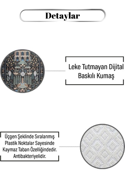 Siyah Üstüne Ev ve Doğa Desen Dijital Baskılı Zenit Kilim modelleri