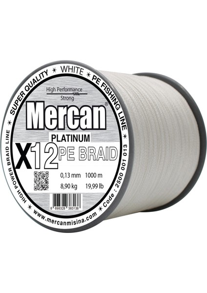 Pe Örgü Platinum X12 Beyaz Ip 1000M Makara Misina