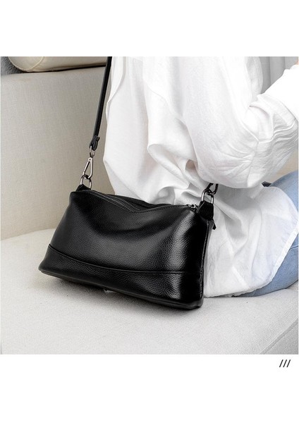 Yüksek Kaliteli Kadın Hakiki Deri Omuzdan Askili Çanta Moda Tasarımcısı Bayan Postacı Çantası Yeni Lüks Kadın Büyük Kapasiteli Crossbody Çanta (Yurt Dışından)