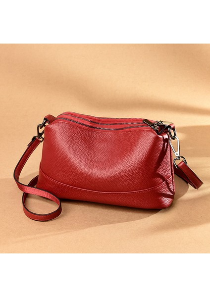 Yüksek Kaliteli Kadın Hakiki Deri Omuzdan Askili Çanta Moda Tasarımcısı Bayan Postacı Çantası Yeni Lüks Kadın Büyük Kapasiteli Crossbody Çanta (Yurt Dışından)