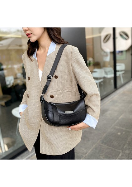 Hakiki Deri Moda Yarım Ay Omuz Çantası Kadınlar Için Yumuşak Deri Koltukaltı Çanta Yeni Crossbody Çanta (Yurt Dışından) modelleri