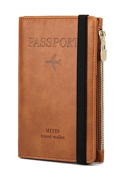Pasaport Kılıfı Pu Deri Seyahat Belgesi Kredi Kartı Pasaport Tutucu Kılıf Cüzdan Cüzdan Çanta Unisex (Yurt Dışından)