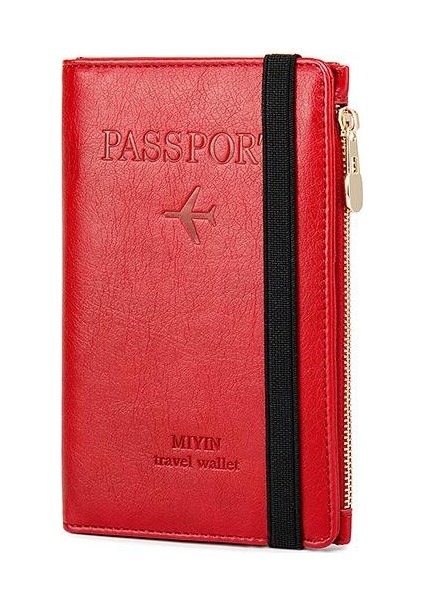 Pasaport Kılıfı Pu Deri Seyahat Belgesi Kredi Kartı Pasaport Tutucu Kılıf Cüzdan Cüzdan Çanta Unisex (Yurt Dışından)
