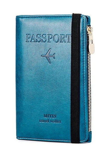 Pasaport Kılıfı Pu Deri Seyahat Belgesi Kredi Kartı Pasaport Tutucu Kılıf Cüzdan Cüzdan Çanta Unisex (Yurt Dışından)